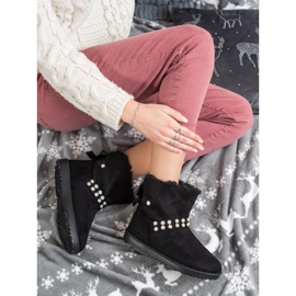 Queentina Mukluki negru cu perle 2