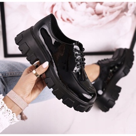 S.Barski Încălțăminte Oxfords pentru femei de pe platforma masivă S. Barski HX23 Lacuit negru 2