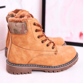 Apawwa Cizme pentru copii Trappers încălzit cu blană Camel London bej maro 1