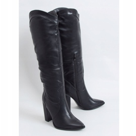Cizme cu accent de cowboy negru RB81P Negru 1