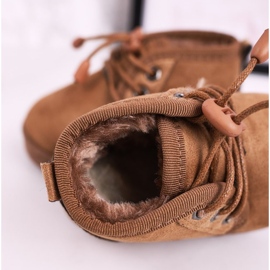 Cizme de zăpadă cu dantelă pentru copii încălzite cu vânător maro de blană 1 Cizme de zăpadă cu dantelă pentru copii încălzite cu vânător maro de blană 1