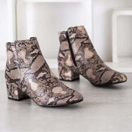 SHELOVET Snake Print Boot bej maro 2