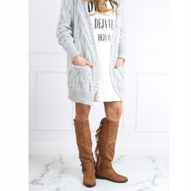 Cizme cu franjuri, cămilă cu pană ascunsă ST-28P Camel bej 1