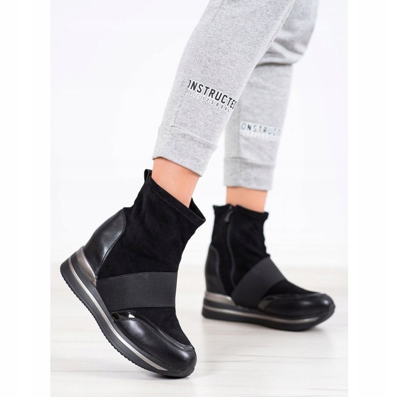 SHELOVET Cizme cu pană la modă negru 2