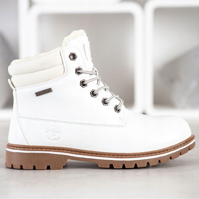 SANDIC Trappers albi cu piele de oaie 1