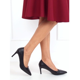 Neagră CD62P Stilete cu toc mic negru 1