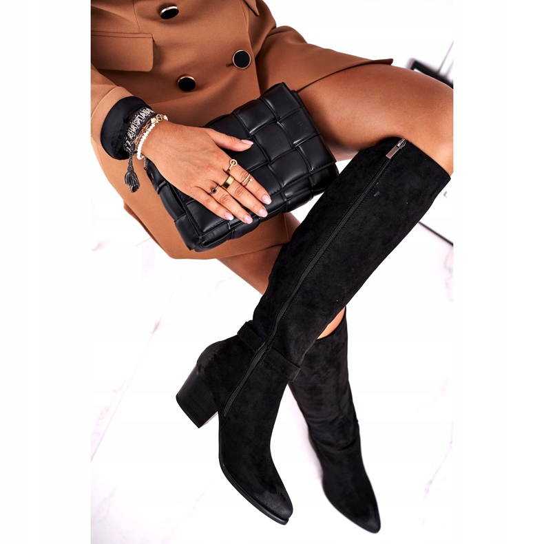 Vinceza Cizme de damă cu toc piele de căprioară negru Nevermind 3