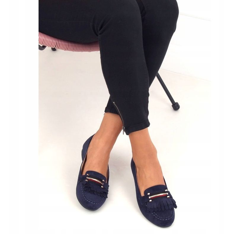 Mocasini dama bleumarin 88-381 Navy albastru marin 1