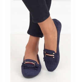 Mocasini dama bleumarin 88-381 Navy albastru marin 2
