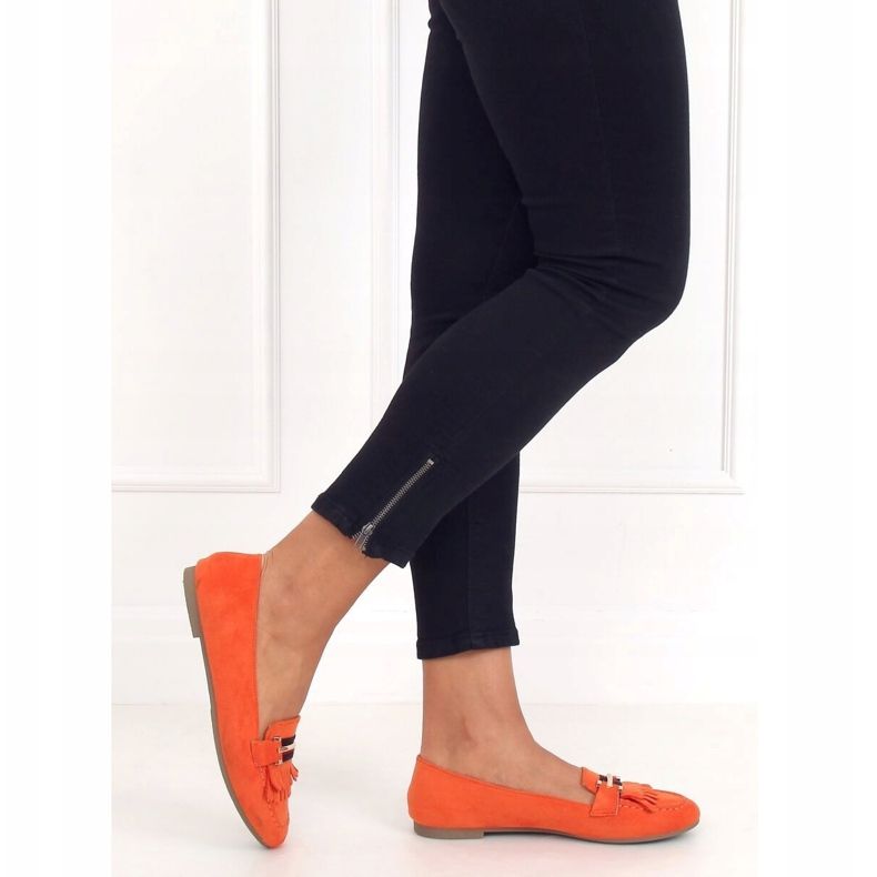 Mocasini dama portocalii 88-381 Orange portocale 2