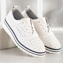 Goodin Încălțăminte din piele ajurată alb 2