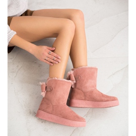 SHELOVET Mukluki cu un arc roz 1