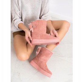 SHELOVET Mukluki cu un arc roz 2