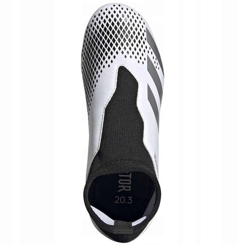 Ghete de fotbal Adidas Predator 20.3 Ll Fg Jr FW9212 alb alb 2