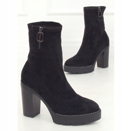 Negru 9513 Cizme negre cu platformă 1