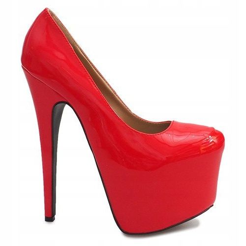 Știfturi înalte lăcuite pe platforma roșie D905 roșu 1