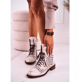 Nicole Cizme de piele deschisă albă pentru femei Abigail 2