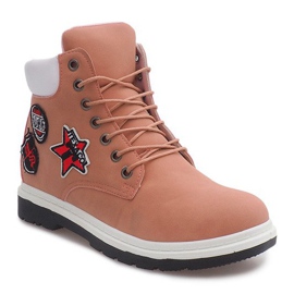 Cizme izolate din lemn SJ1679-6 Roz alb 2