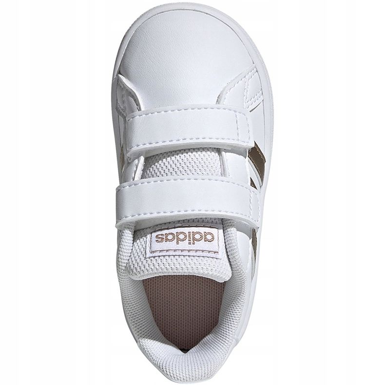 Pantofi copii Adidas Grand Court I albi și aurii EF0116 de aur 1