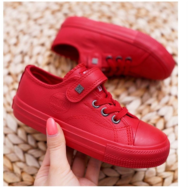 Adidași din piele pentru copii Big Star EE374036 Roșu roşu 1