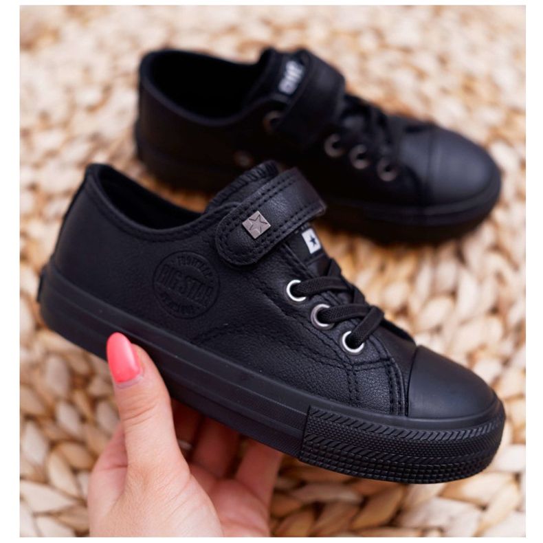 Adidași din piele pentru copii Big Star EE374034 Negru 2