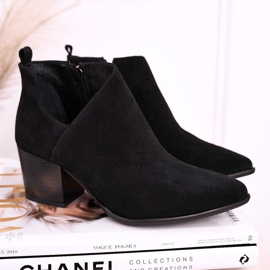 Nicole Cizme de damă cu piele de piele decupată negru Lawrence 2