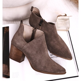 Nicole Cizme de damă cu piele de căprioară decupată maro Lawrence 2