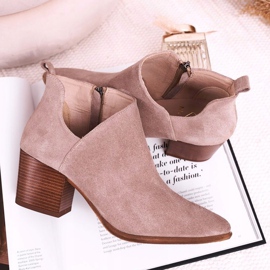 Nicole Cizme de damă cu piele decapată din piele de căprioară Cappuccino Lawrence maro multicolor 2