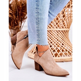 Nicole Cizme de damă cu piele de căprioară decupată Bej Lawrence maro 1