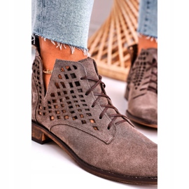 Nicole Cizme de damă deschisă din piele de căprioară maro Susannah 1