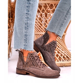 Nicole Cizme de damă deschisă din piele de căprioară maro Susannah 2