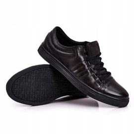 Bednarek Polish Shoes Adidași pentru bărbați din piele pentru bărbați Bednarek Black negru 2