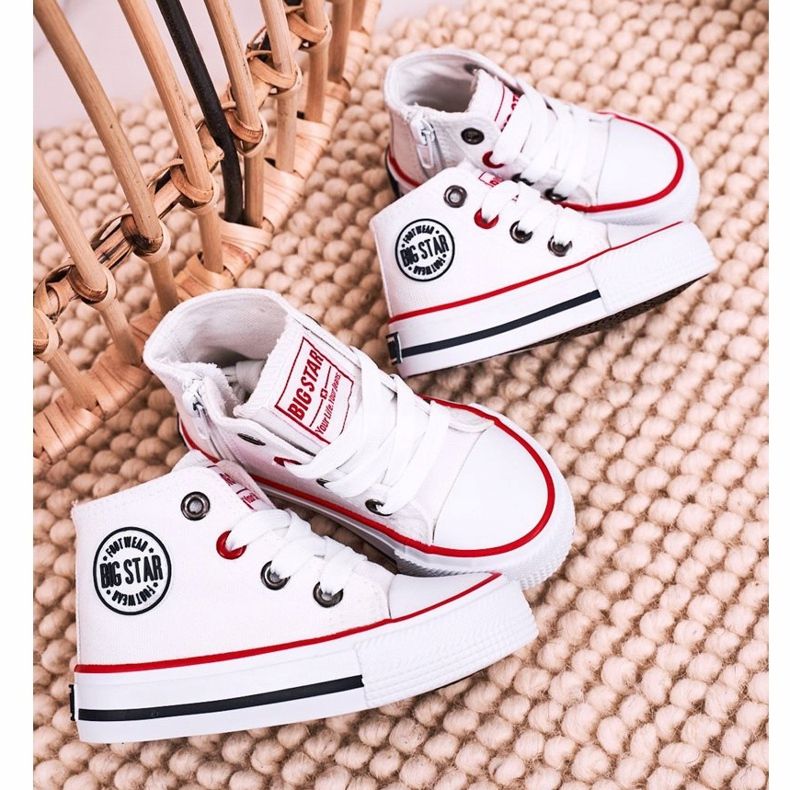Adidași înalți pentru copii Cu fermoar Big Star HH374187 Alb 1