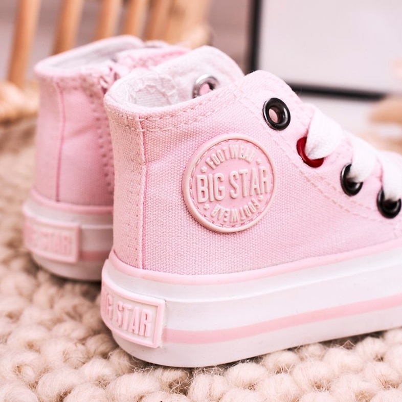 Adidași înalți pentru copii cu fermoar Big Star HH374191 Roz 2