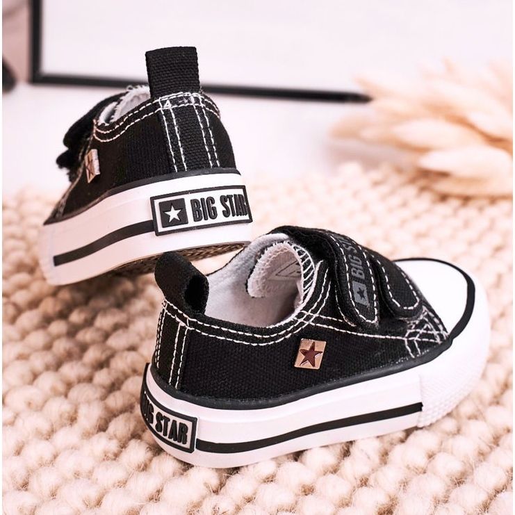 Adidași mici pentru copii cu velcro Big Star HH374200 negru 2