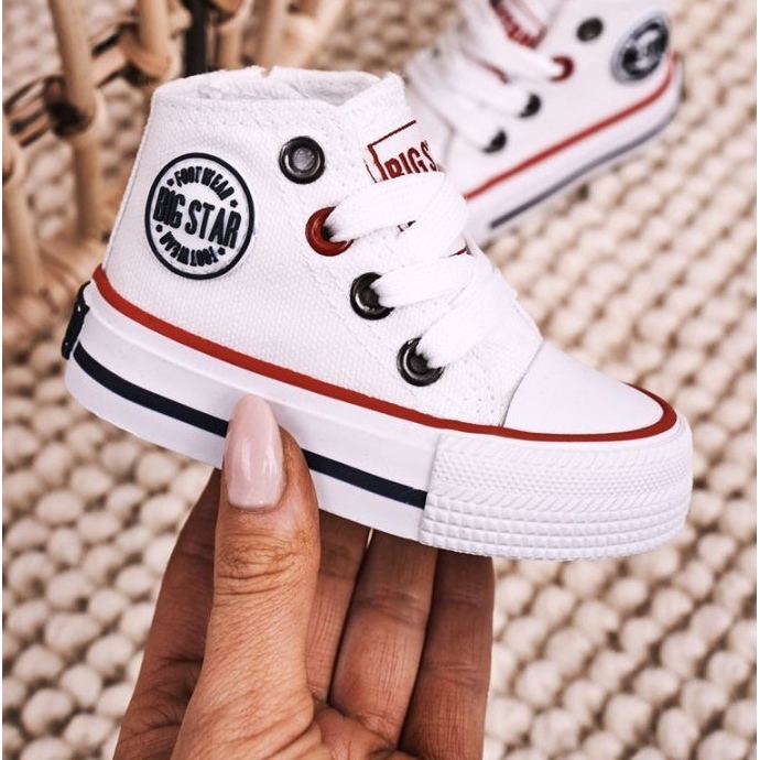 Adidași înalți pentru copii Cu fermoar Big Star HH374083 Alb 2