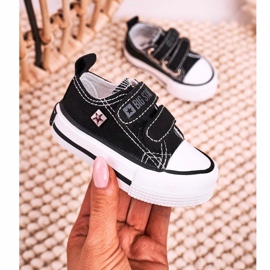 Adidași mici pentru copii cu velcro Big Star HH374096 negru 2