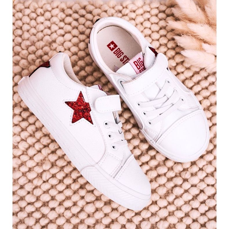 Adidași din piele pentru copii cu stea Big Star DD374102 Alb 2