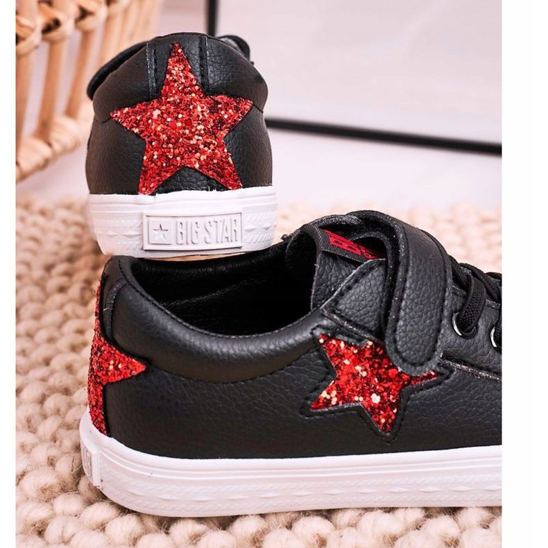 Adidași din piele pentru copii cu stea Big Star DD374105 negru 2