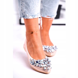 SEA Balerini pentru femei cu pietre de cristal aurii de aur 3