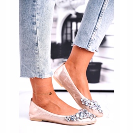 SEA Balerini pentru femei cu pietre de cristal aurii de aur 4