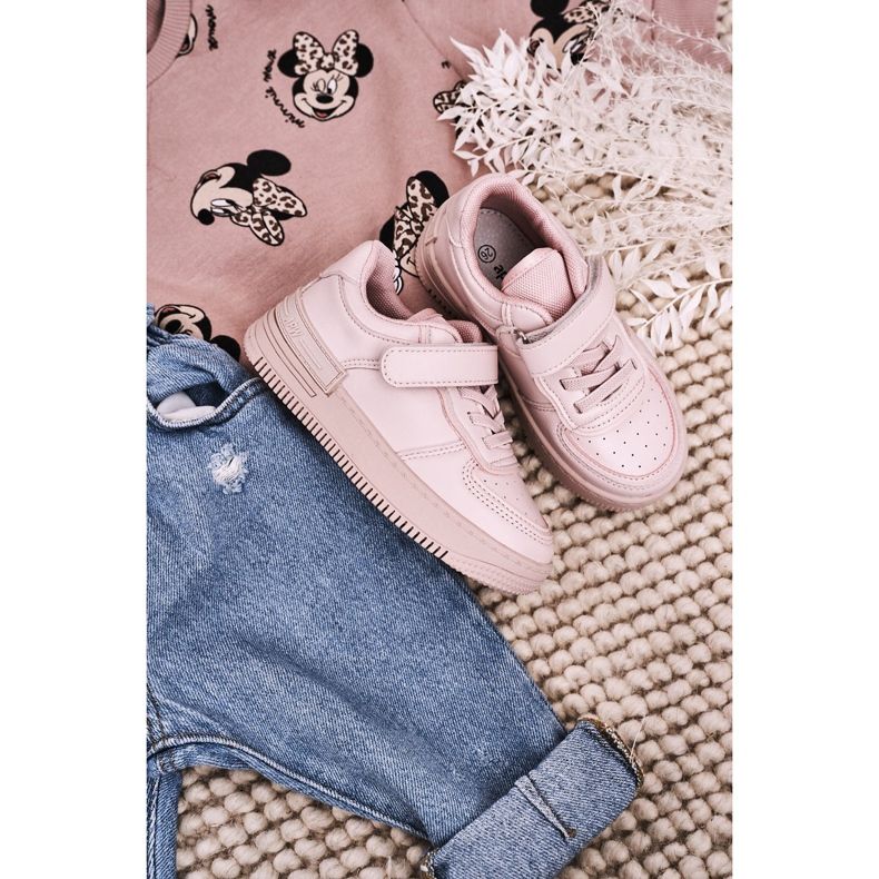 Apawwa Încălțăminte sport pentru copii cu velcro roz aerisit 1