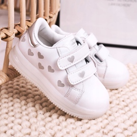 Apawwa Încălțăminte sport pentru copii, cu talpă luminoasă, cu led alb-argintiu 2