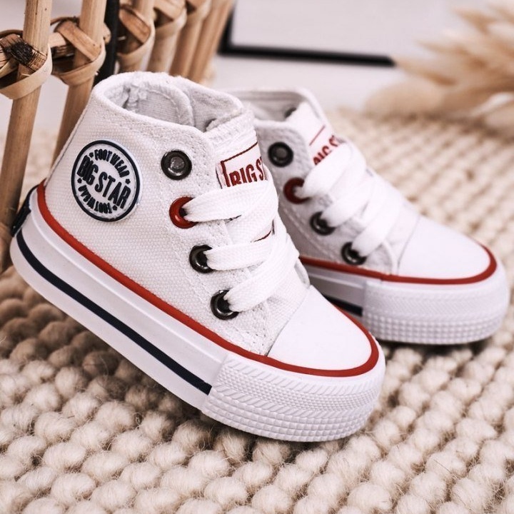 Adidași înalți pentru copii Cu fermoar Big Star HH374083 Alb 1