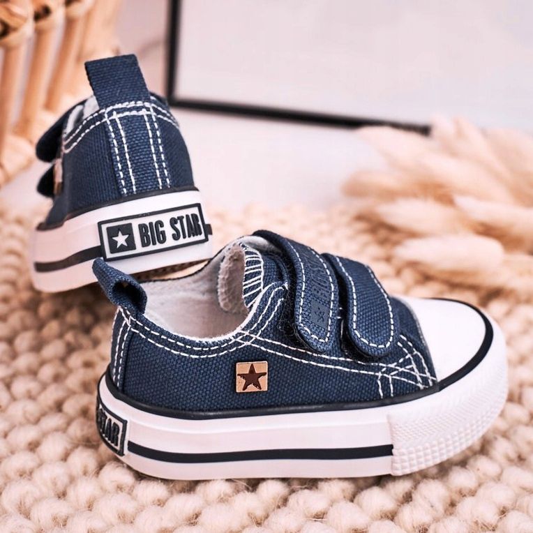 Adidași joși pentru copii cu velcro Big Star HH374097 Blue Navy albastru 1