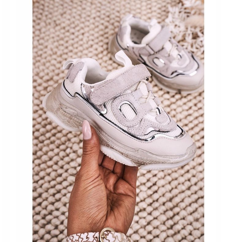 Apawwa Încălțăminte sport pentru copii Adidași cu talpă transparentă alb Bailey 2