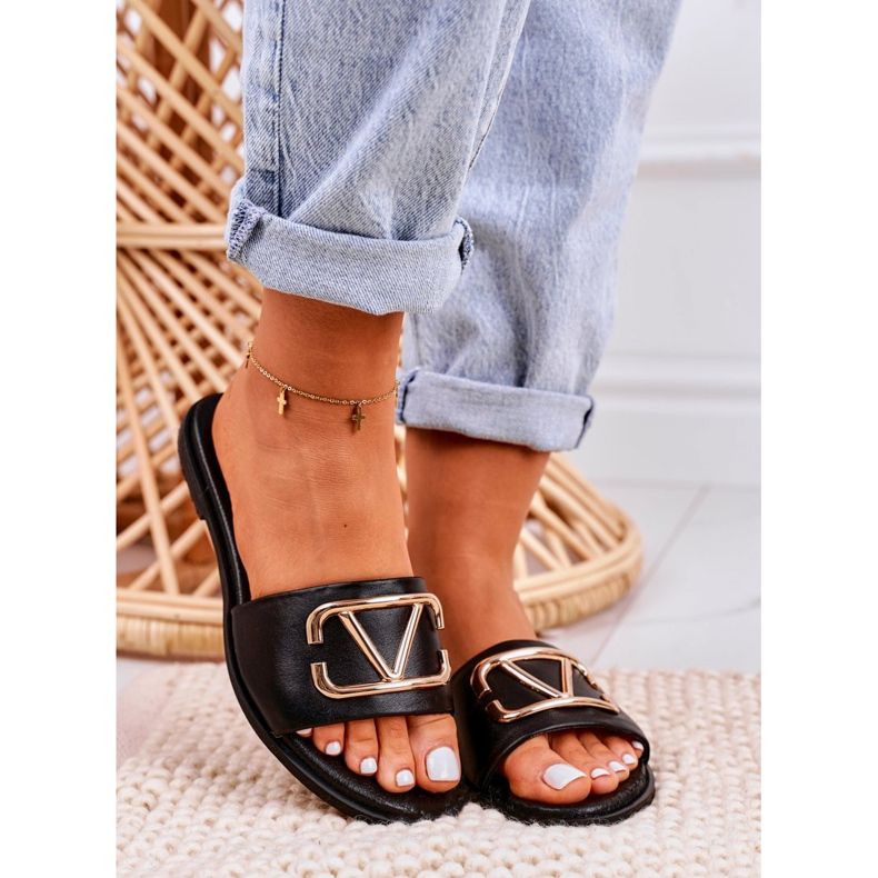 Nicole Papuci clasici de piele pentru femei Evie negru 2