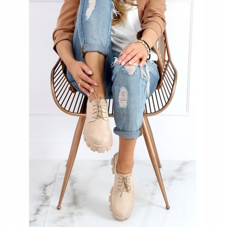 Mocasini cu talpă înaltă NC1120 Bej 2