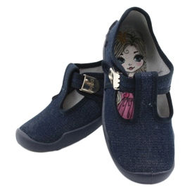 Pantofi pentru copii Befado blanka bleumarin 115X005 albastru marin argint 6