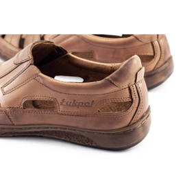 ŁUKPOL Încălțăminte bărbătească ajurată 978 pentru maro de vară 1